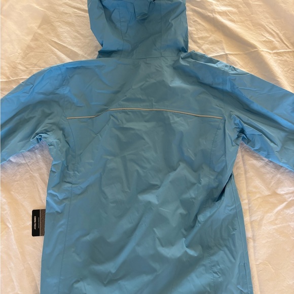 Columbia Light Blue Hooded Rain Jacket Brand New Unisex - Picture 3 of 4